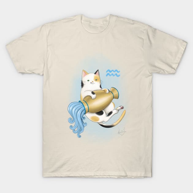 Zodiacat Aquarius T-Shirt by BastetLand